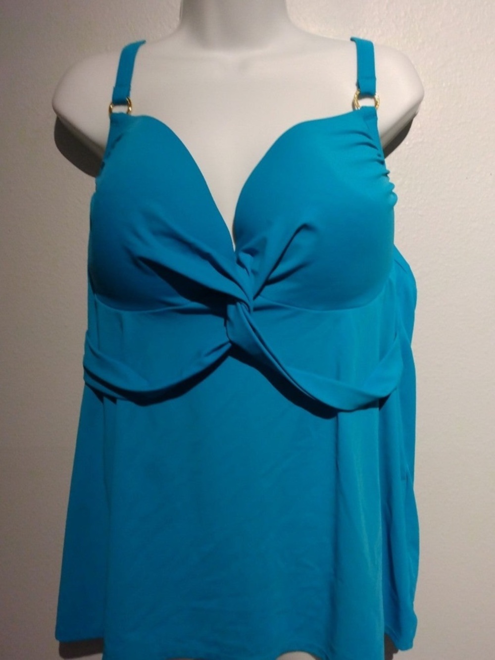 Lane Bryant Turquoise Twist-Front Swim Tankini